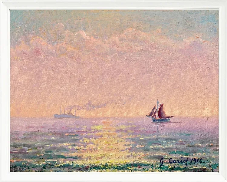 Studie über das Meer bei St. Malo im Gegenlicht der Sonne – 1918