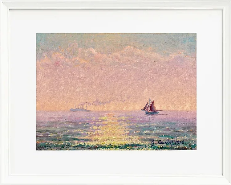 Studie über das Meer bei St. Malo im Gegenlicht der Sonne – 1918