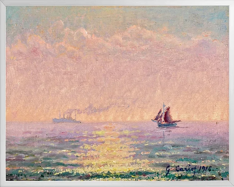 Studie über das Meer bei St. Malo im Gegenlicht der Sonne – 1918