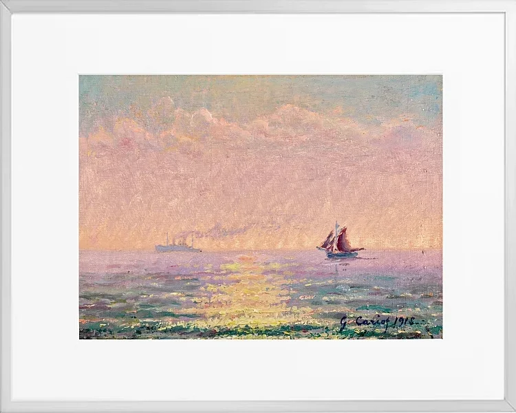 Studie über das Meer bei St. Malo im Gegenlicht der Sonne – 1918