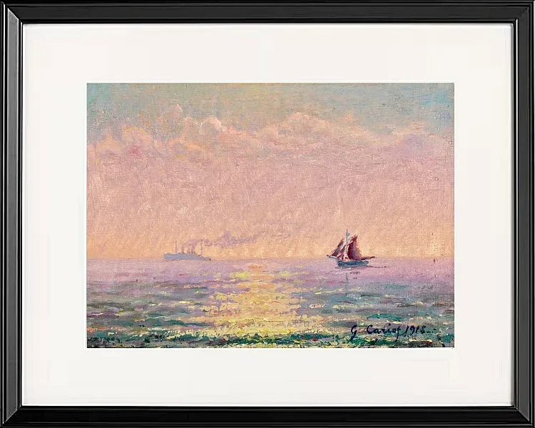 Studie über das Meer bei St. Malo im Gegenlicht der Sonne – 1918