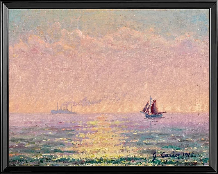 Studie über das Meer bei St. Malo im Gegenlicht der Sonne – 1918