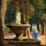 Szene aus dem Garten der Villa Borghese in Rom – 1839
