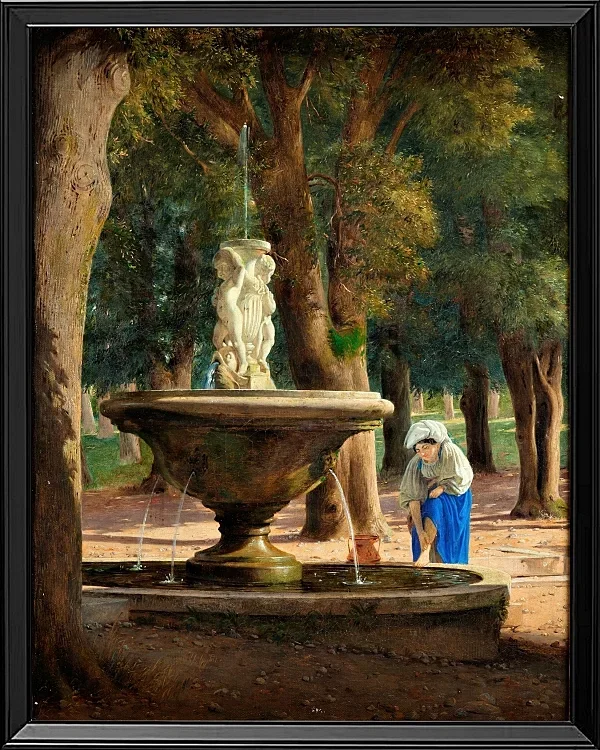 Szene aus dem Garten der Villa Borghese in Rom – 1839