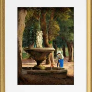 Szene aus dem Garten der Villa Borghese in Rom – 1839
