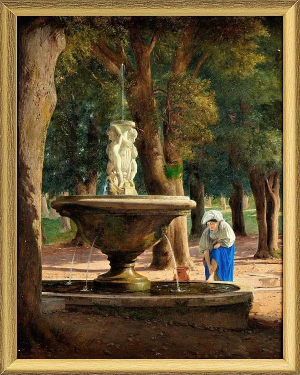 Szene aus dem Garten der Villa Borghese in Rom – 1839