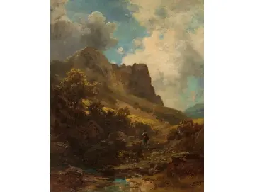 Talschlucht mit Sennerin - 1875