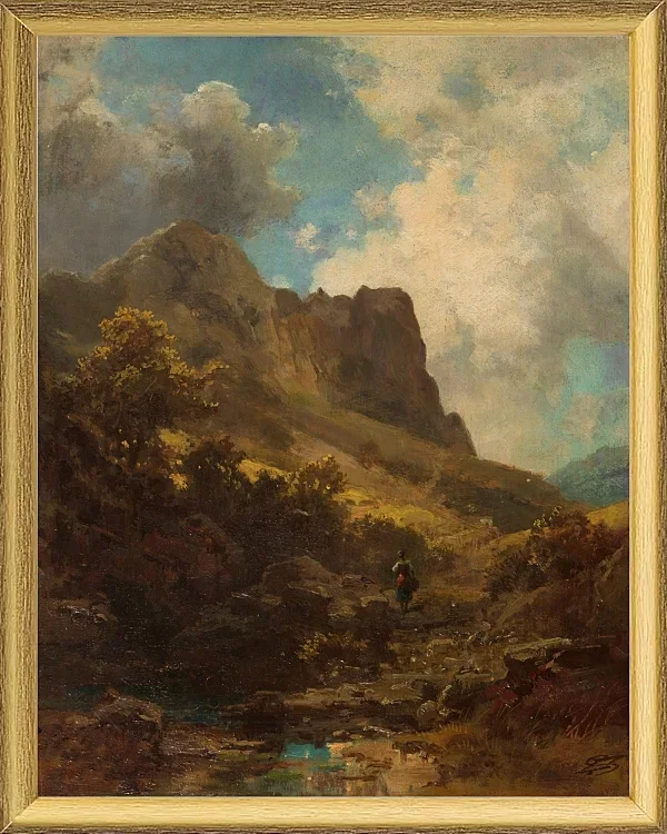 Talschlucht mit Sennerin - 1875