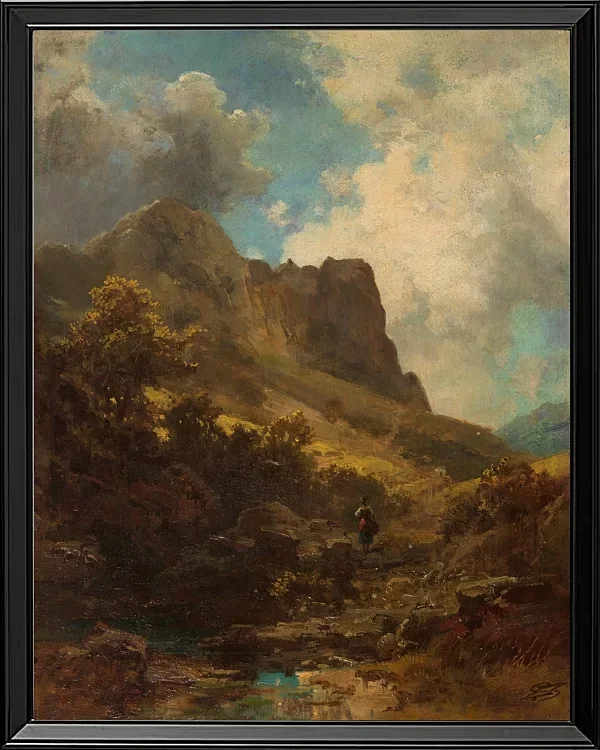 Talschlucht mit Sennerin - 1875