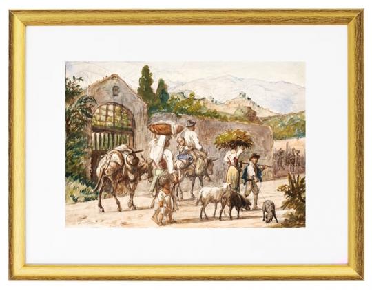 Bauern auf dem Weg nach Rom - 1869