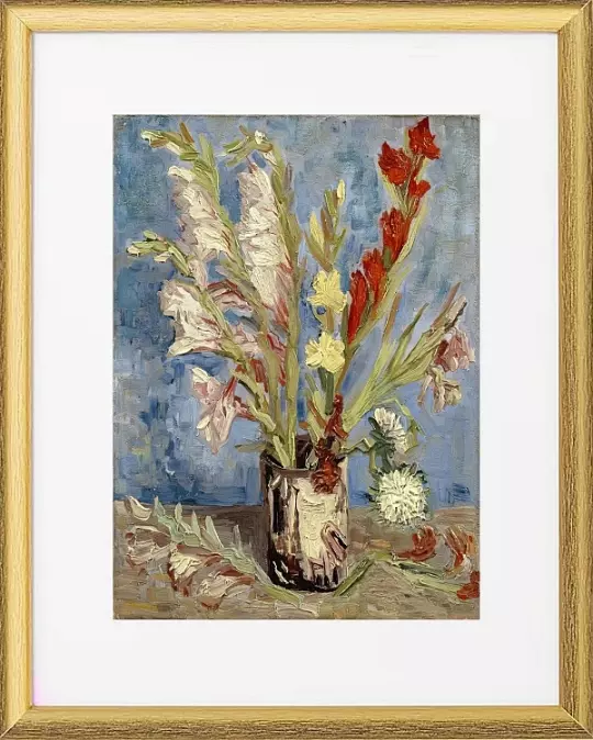 Vase mit Gladiolen und China Stern - 1886