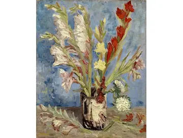 Vase mit Gladiolen und China Stern - 1886