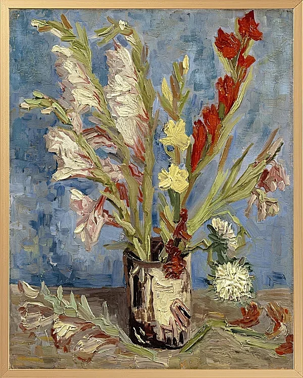 Vase mit Gladiolen und China Stern - 1886