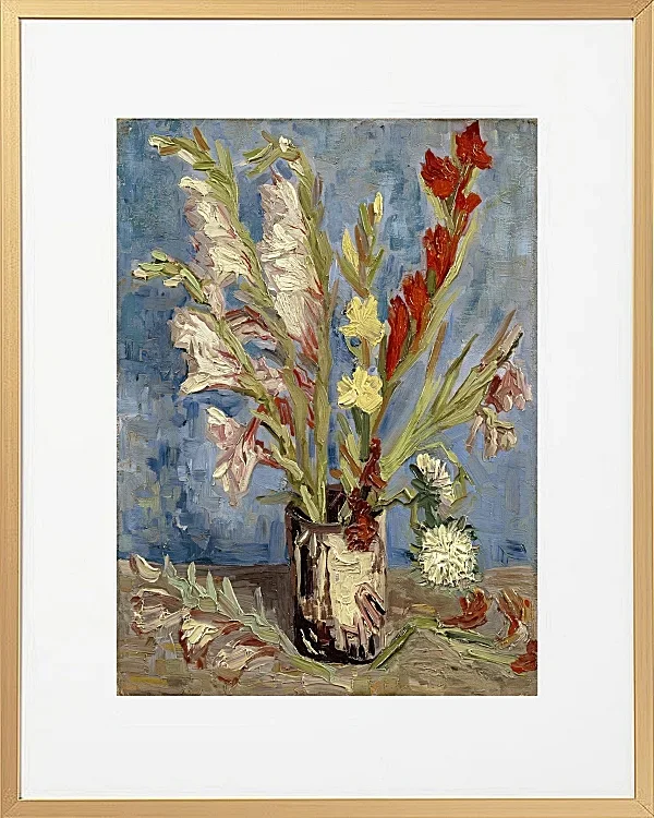 Vase mit Gladiolen und China Stern - 1886