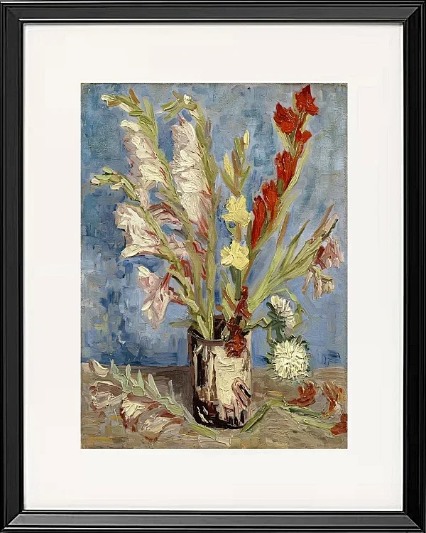 Vase mit Gladiolen und China Stern - 1886