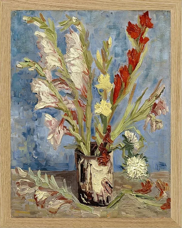 Vase mit Gladiolen und China Stern - 1886