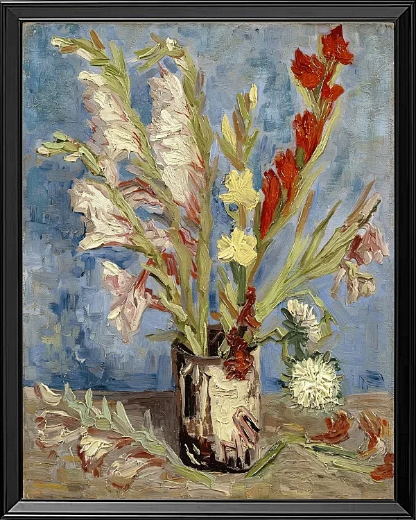 Vase mit Gladiolen und China Stern - 1886