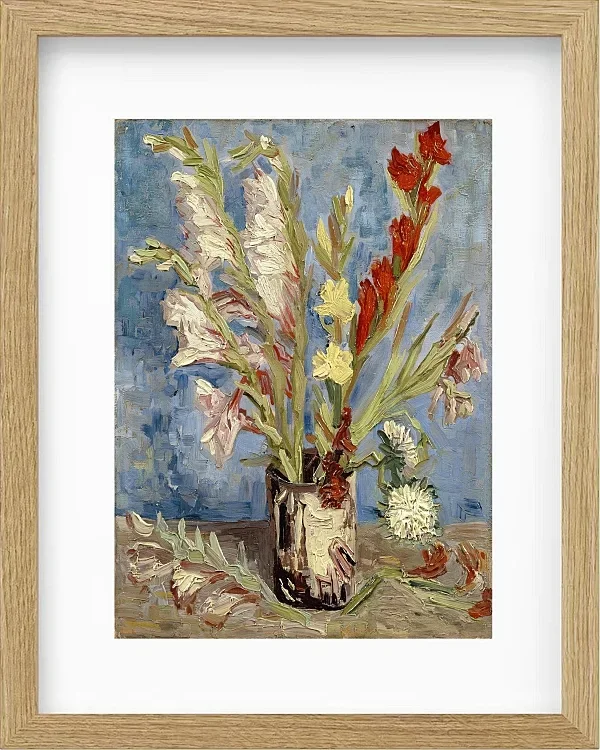 Vase mit Gladiolen und China Stern - 1886