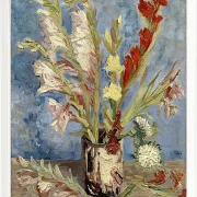 Vase mit Gladiolen und China Stern - 1886