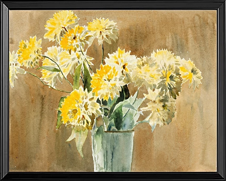 Vase med gule blomster - 1915