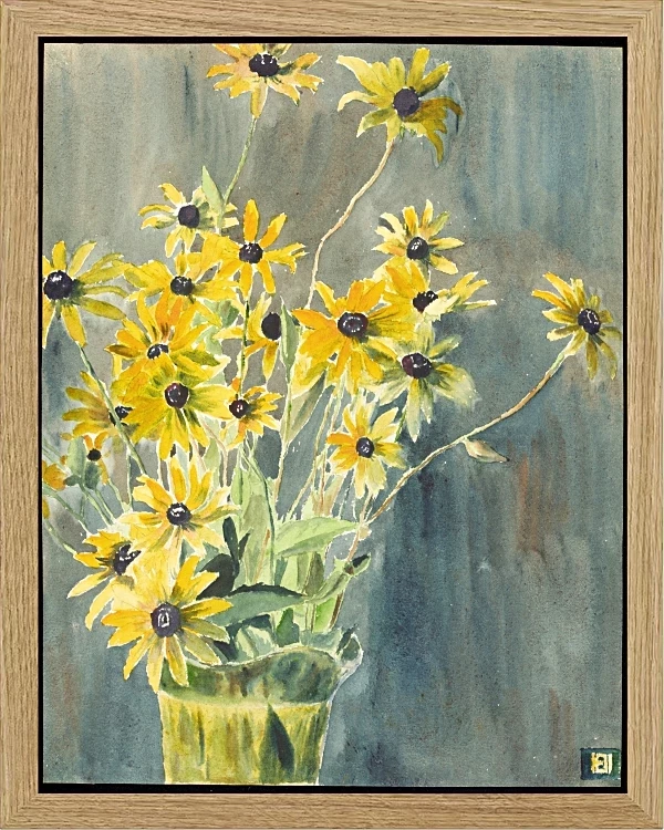 Vase med sortøjede Susaner - 1915