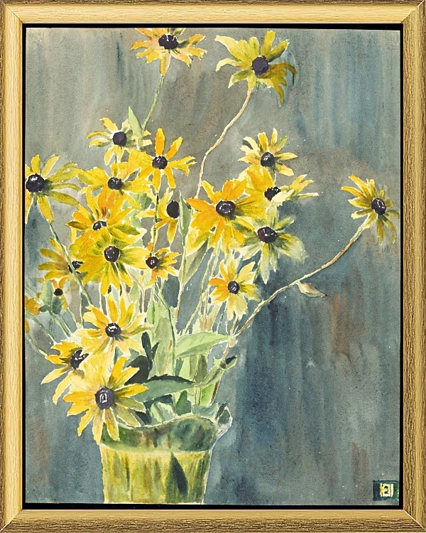 Vase med sortøjede Susaner - 1915