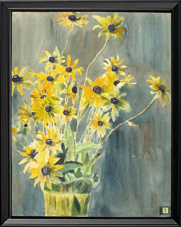 Vase med sortøjede Susaner - 1915