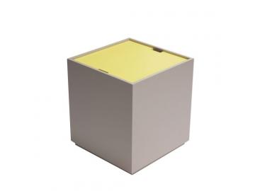 Vault Side Table/Storage Box Grey/Yellow