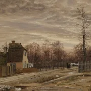 Vilhelm Kyhn – Abend nach Tauwetter. Taabæk, nördlich von Kopenhagen 1850 | Giclée Kunstdruck gerahmt