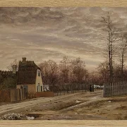 Vilhelm Kyhn – Abend nach Tauwetter. Taabæk, nördlich von Kopenhagen 1850 | Giclée Kunstdruck gerahmt