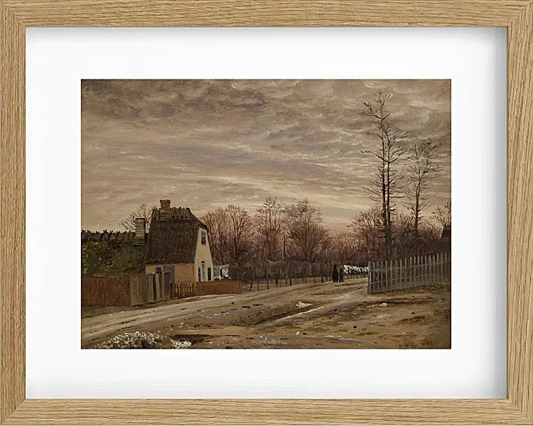 Vilhelm Kyhn – Abend nach Tauwetter. Taabæk, nördlich von Kopenhagen 1850 | Giclée Kunstdruck gerahmt