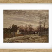 Vilhelm Kyhn – Abend nach Tauwetter. Taabæk, nördlich von Kopenhagen 1850 | Giclée Kunstdruck gerahmt