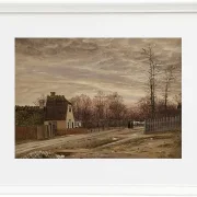 Vilhelm Kyhn – Abend nach Tauwetter. Taabæk, nördlich von Kopenhagen 1850 | Giclée Kunstdruck gerahmt