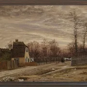 Vilhelm Kyhn – Abend nach Tauwetter. Taabæk, nördlich von Kopenhagen 1850 | Giclée Kunstdruck gerahmt