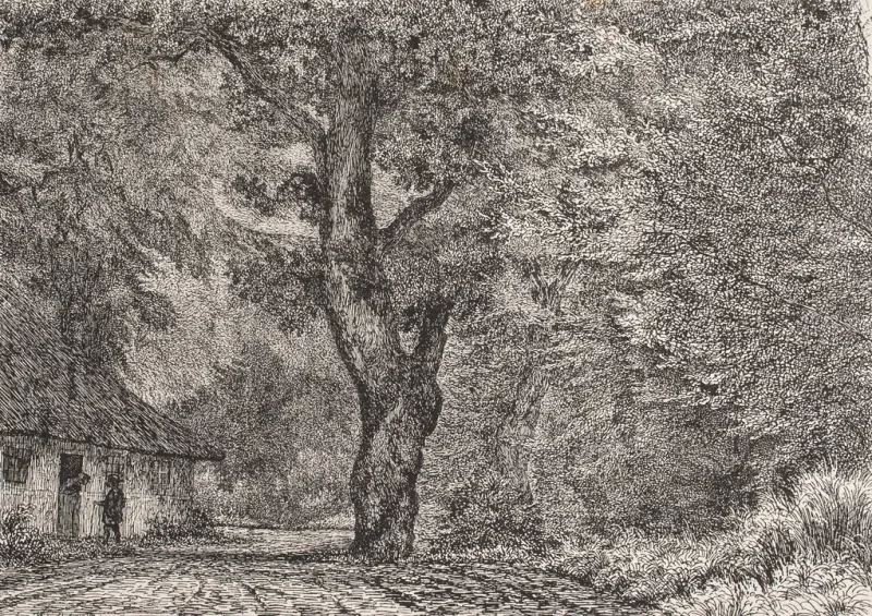 Vilhelm Kyhn | Das Haus im Wald - 1849 | Gerahmter Kunstdruck | Goldenes Zeitalter Dänemark