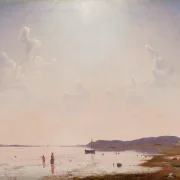 Vilhelm Kyhn – Blick auf den Roskilde-Fjord in der Nähe von Frederikssund, Seeland 1849 | Giclée Kunstdruck gerahmt