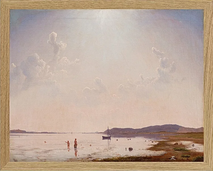 Vilhelm Kyhn – Blick auf den Roskilde-Fjord in der Nähe von Frederikssund, Seeland 1849 | Giclée Kunstdruck gerahmt