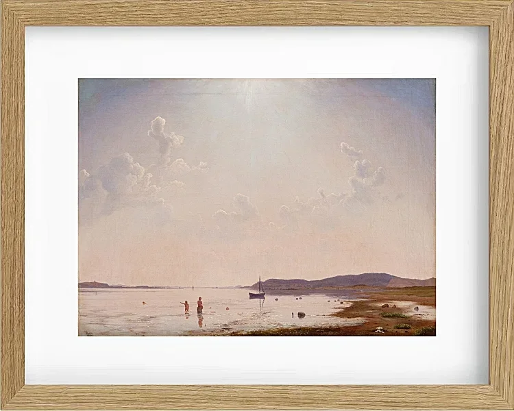 Vilhelm Kyhn – Blick auf den Roskilde-Fjord in der Nähe von Frederikssund, Seeland 1849 | Giclée Kunstdruck gerahmt