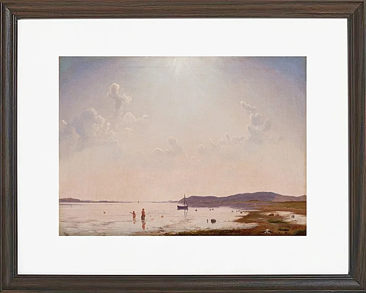 Vilhelm Kyhn – Blick auf den Roskilde-Fjord in der Nähe von Frederikssund, Seeland 1849 | Giclée Kunstdruck gerahmt