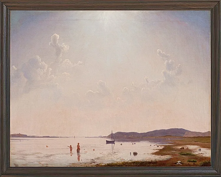 Vilhelm Kyhn – Blick auf den Roskilde-Fjord in der Nähe von Frederikssund, Seeland 1849 | Giclée Kunstdruck gerahmt
