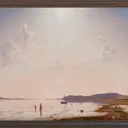 Vilhelm Kyhn – Blick auf den Roskilde-Fjord in der Nähe von Frederikssund, Seeland 1849 | Giclée Kunstdruck gerahmt