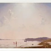 Vilhelm Kyhn – Blick auf den Roskilde-Fjord in der Nähe von Frederikssund, Seeland 1849 | Giclée Kunstdruck gerahmt
