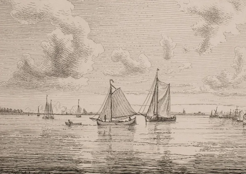 Vilhelm Kyhn | Der Hafen von Antwerpen - 1853 | Gerahmter Kunstdruck | Goldenes Zeitalter Dänemark