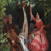Vilhelm Kyhn | I lysthuset - 1858 | Indrammet kunsttryk | Danmarks Guldalder