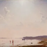Vilhelm Kyhn | Udsigt over Roskilde Fjord ved Frederikssund, Sjælland - 1849 | Indrammet kunsttryk | Danmarks Guldalder