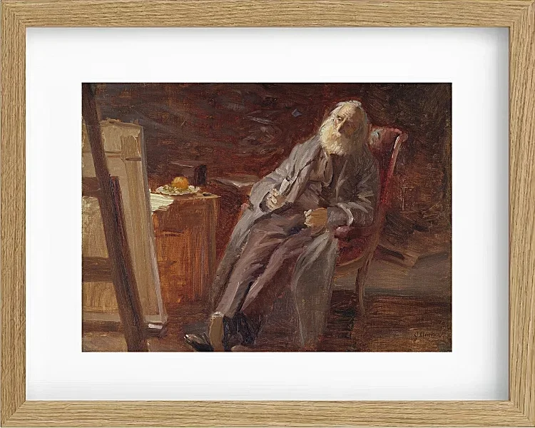 Vilhelm Kyhn – Der Maler Vilhelm Kyhn raucht seine Pfeife 1903 | Giclée Kunstdruck gerahmt