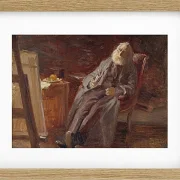 Vilhelm Kyhn – Der Maler Vilhelm Kyhn raucht seine Pfeife 1903 | Giclée Kunstdruck gerahmt