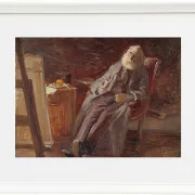 Vilhelm Kyhn – Der Maler Vilhelm Kyhn raucht seine Pfeife 1903 | Giclée Kunstdruck gerahmt