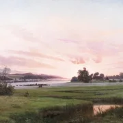 Vilhelm Kyhn | En sommeraften nær Ry, Jylland - 1873 | Indrammet kunsttryk | Danmarks Guldalder