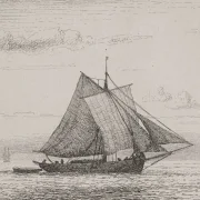 Vilhelm Kyhn | Eine Jacht – 1849 | Gerahmter Kunstdruck | Goldenes Zeitalter Dänemark